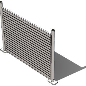 In Queue Merchandising Double Sided Slat Wall including two fixed posts